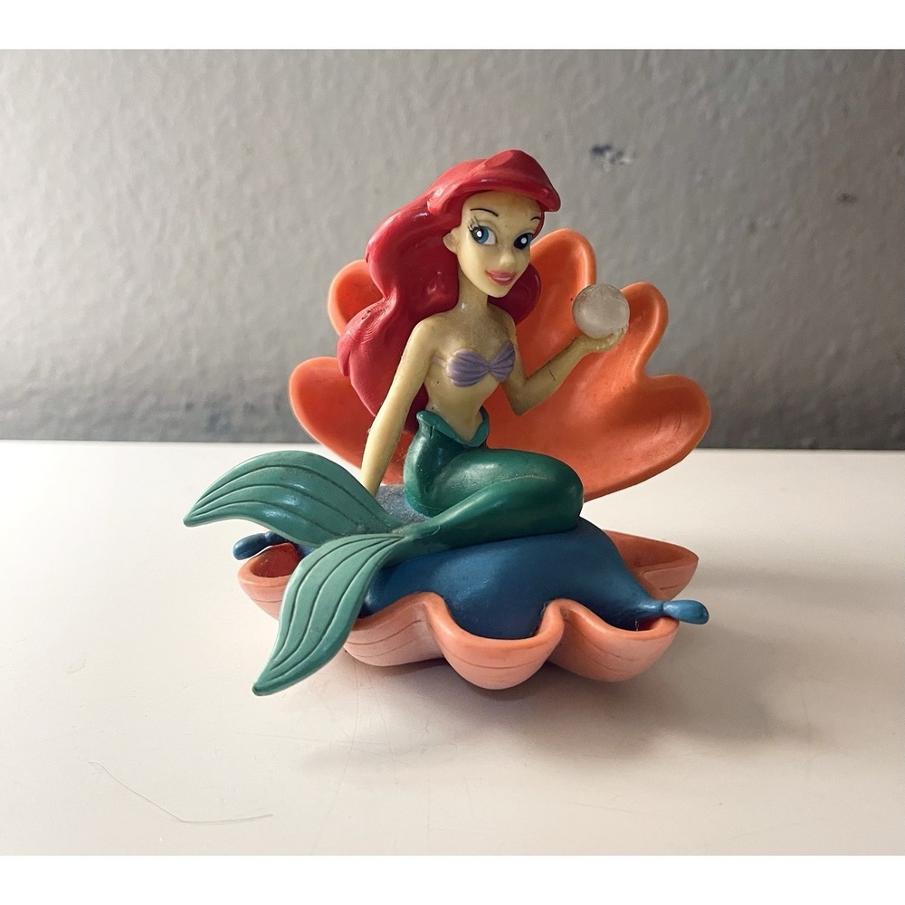 Disney Ariel Little Mermaid Cake Topper 2005 DecoPac Clam Shell Pearl Figure